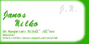 janos milko business card